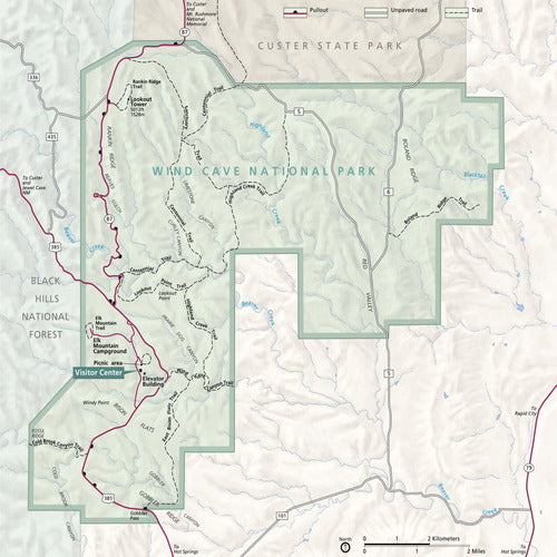 wind cave national park map