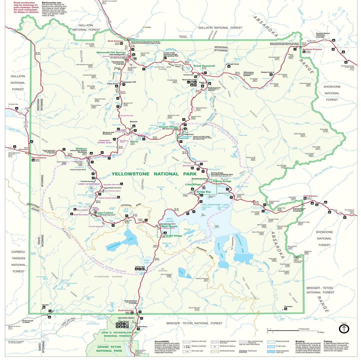 yellowstone national park map