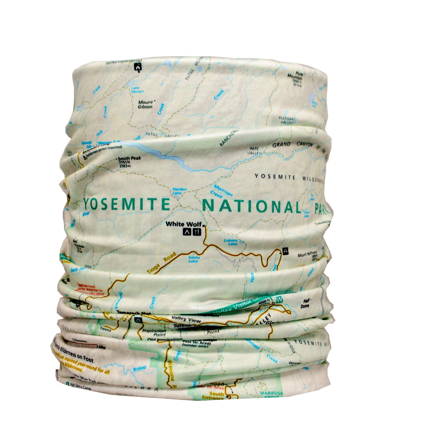 yosemite national park map neck gaiter buff