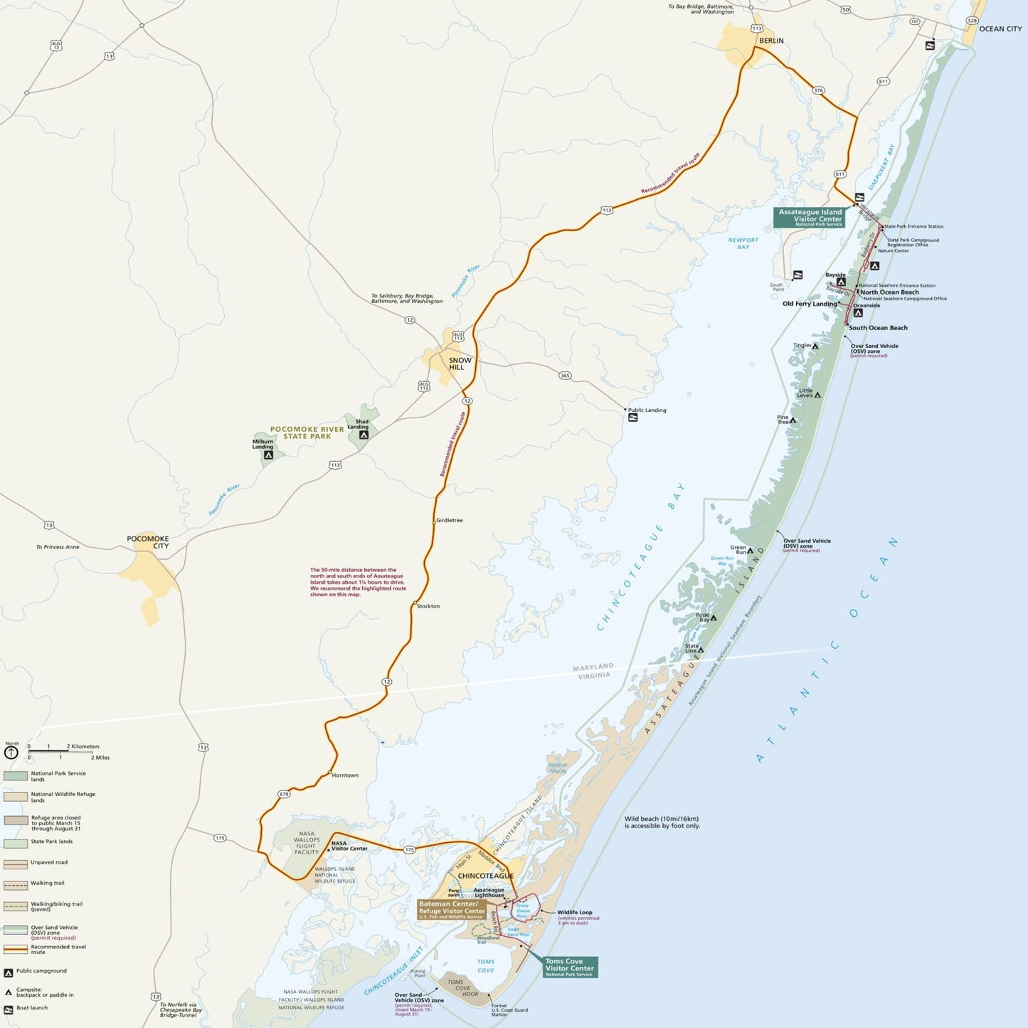 assateague island national seashore map
