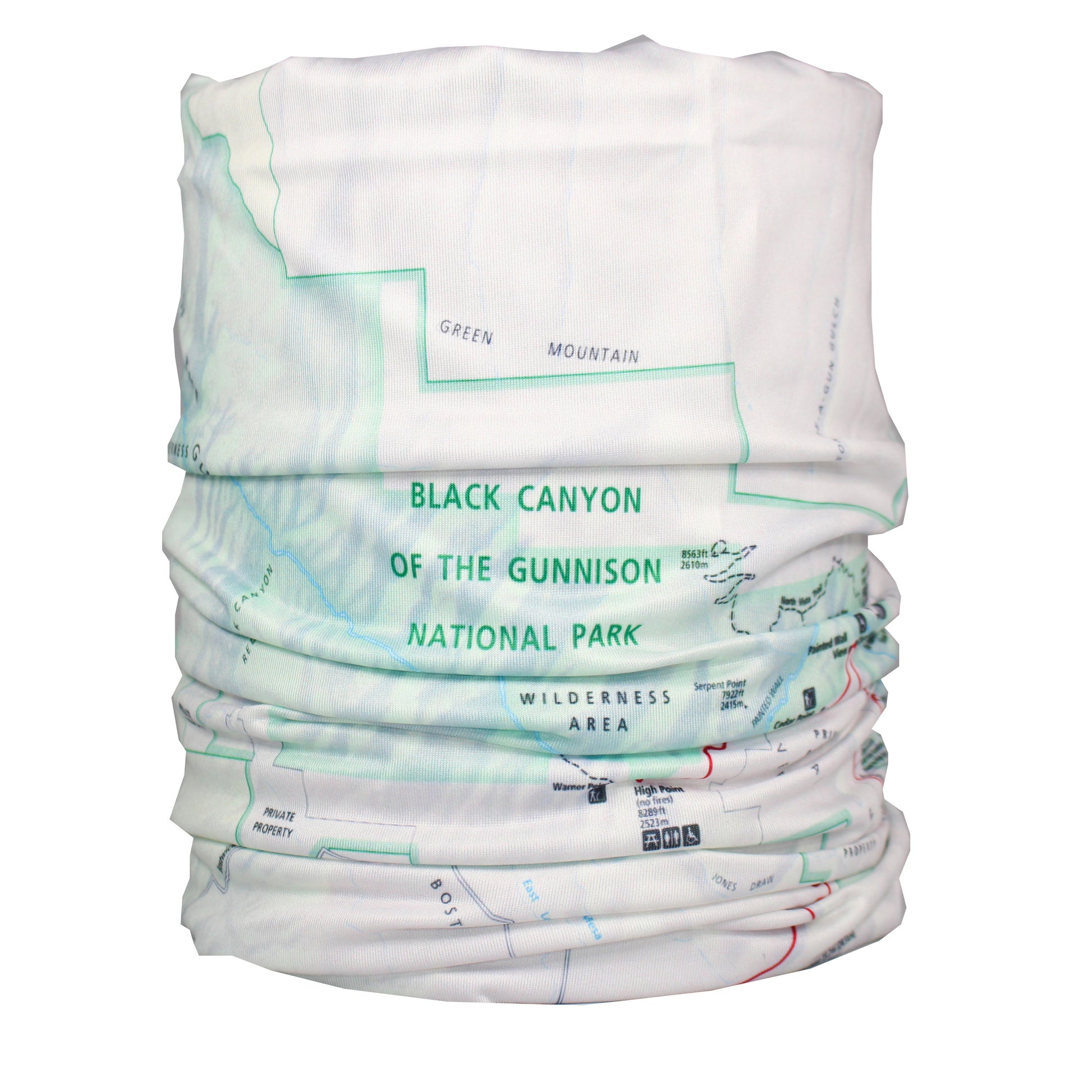 black canyon of the gunnison national park map neck gaiter buff