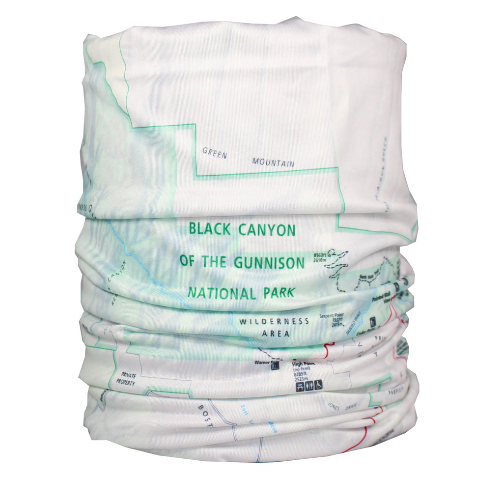 black canyon of the gunnison national park map neck gaiter buff
