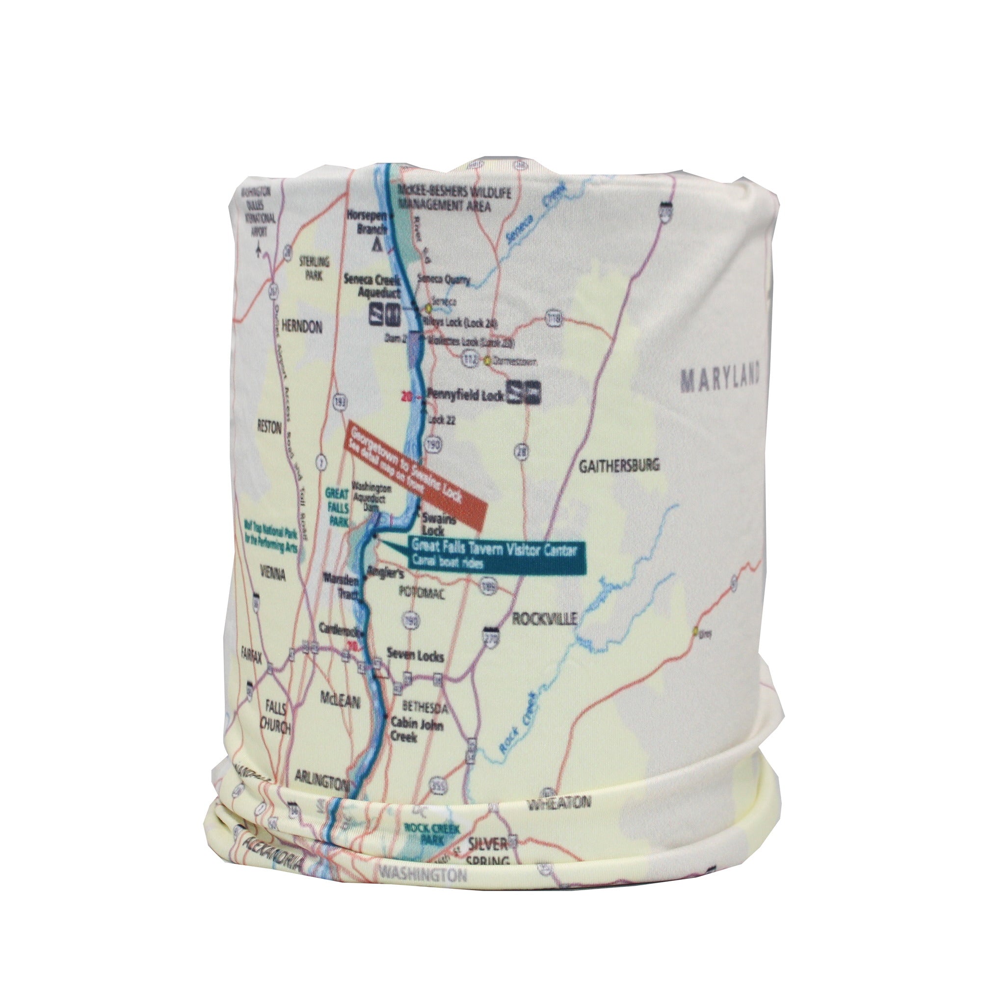 chesapeake and ohio canal national historical map neck gaiter buff