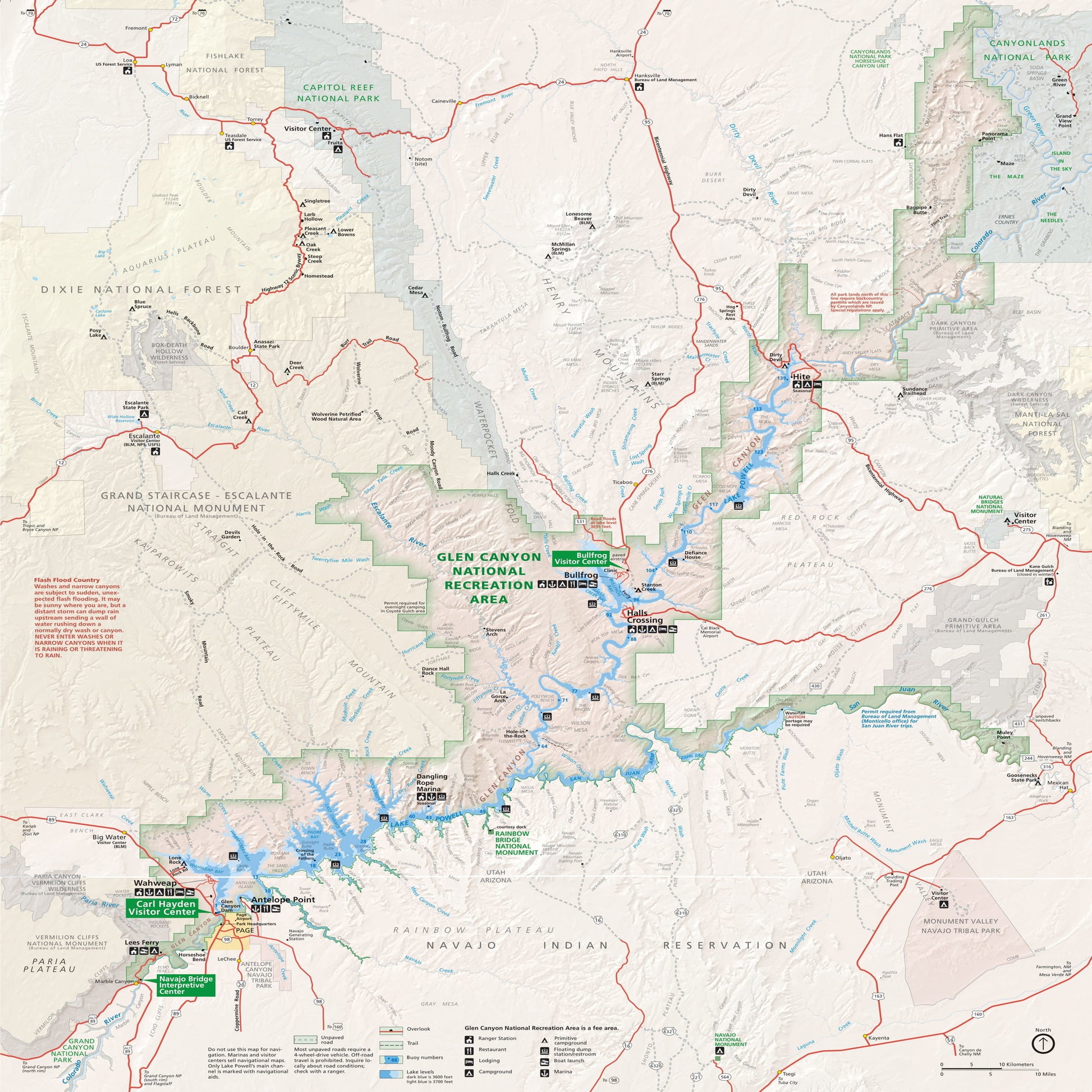 glen canyon national recreation area map 