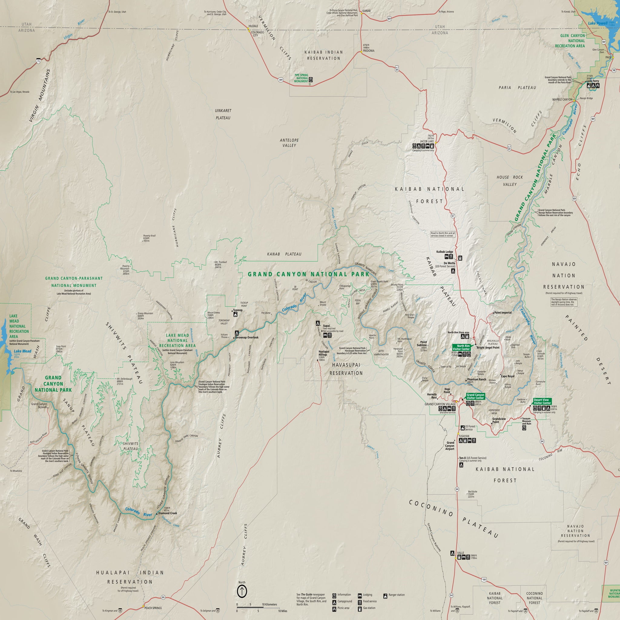 grand canyon national park map