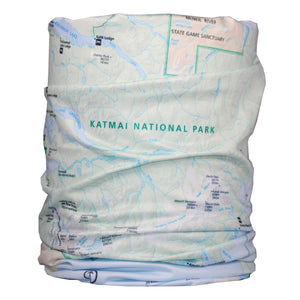 katmai national park map neck gaiter buff