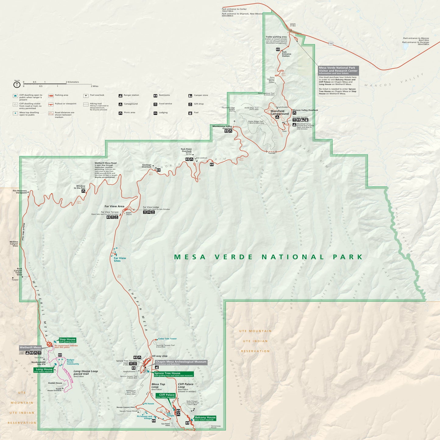 mesa verde national park map