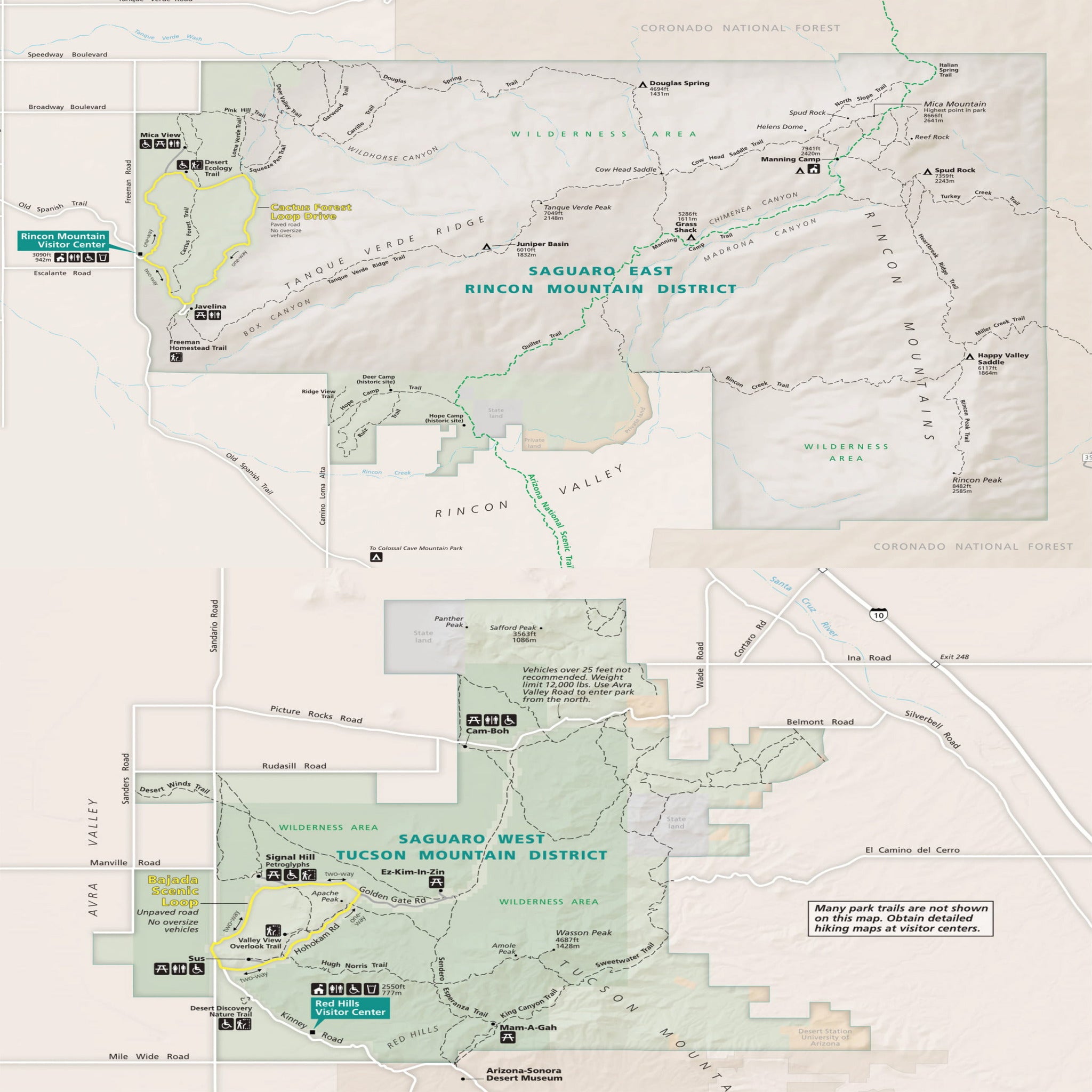 saguaro national park map