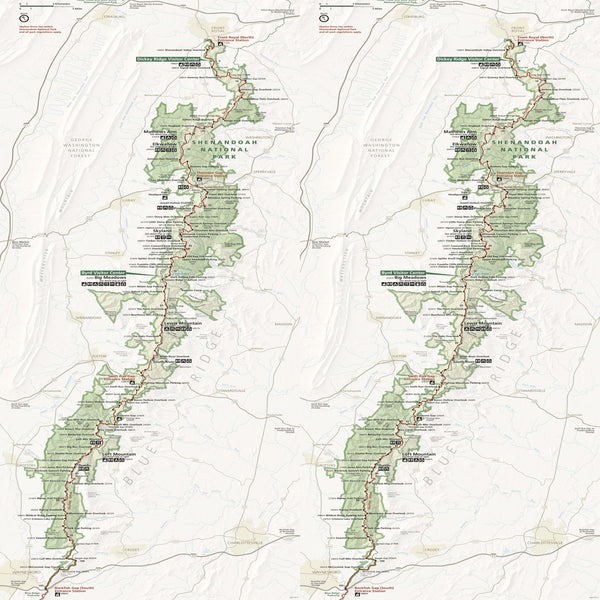 Shenandoah National Park Line Map Insulated Water Bottle