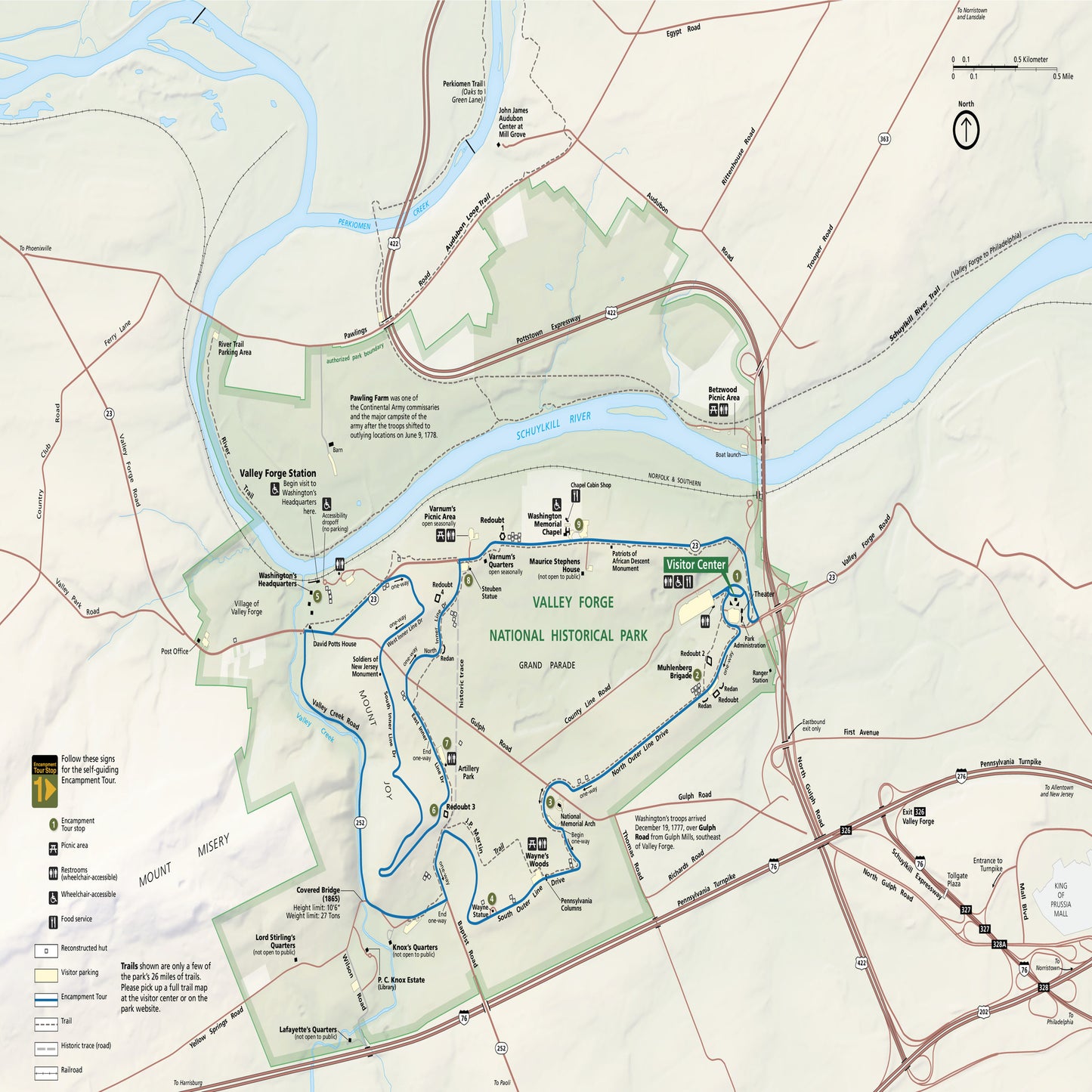 valley forge national historical park map 